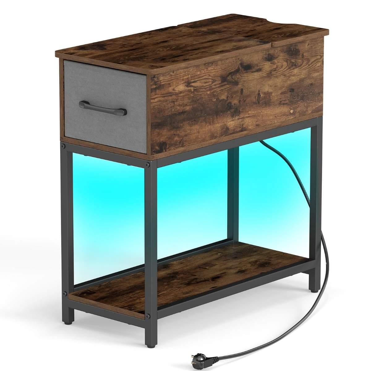 Smalt nattduksbord med LED-lampor och laddningsstation | Hem & Hobby | Pryloteket