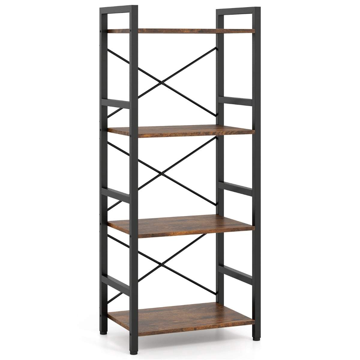 Small bokhylla med 4 våningar – Rustik brun, metallram | Hem & Hobby | Pryloteket