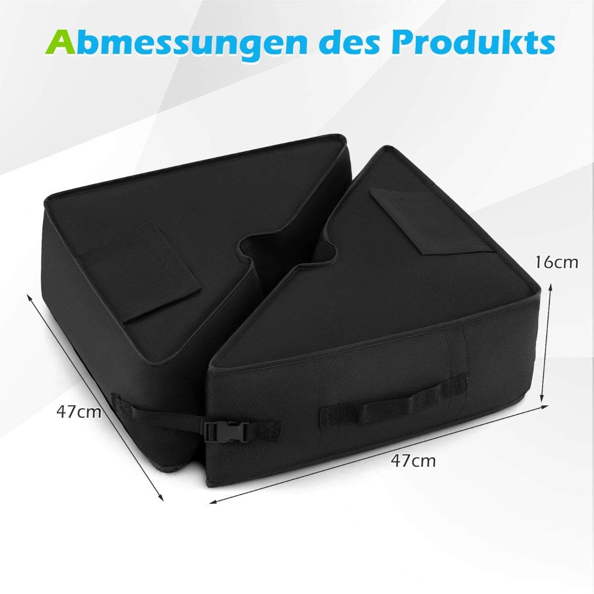 Bärbar paraplyfot, 40 kg fyllbar, svart | Hem & Hobby | Pryloteket