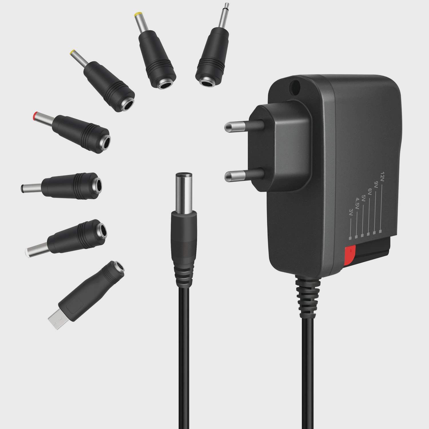 Universell nätadapter 3-12V 24W med 7 kontakter | Hem & Hobby | Pryloteket