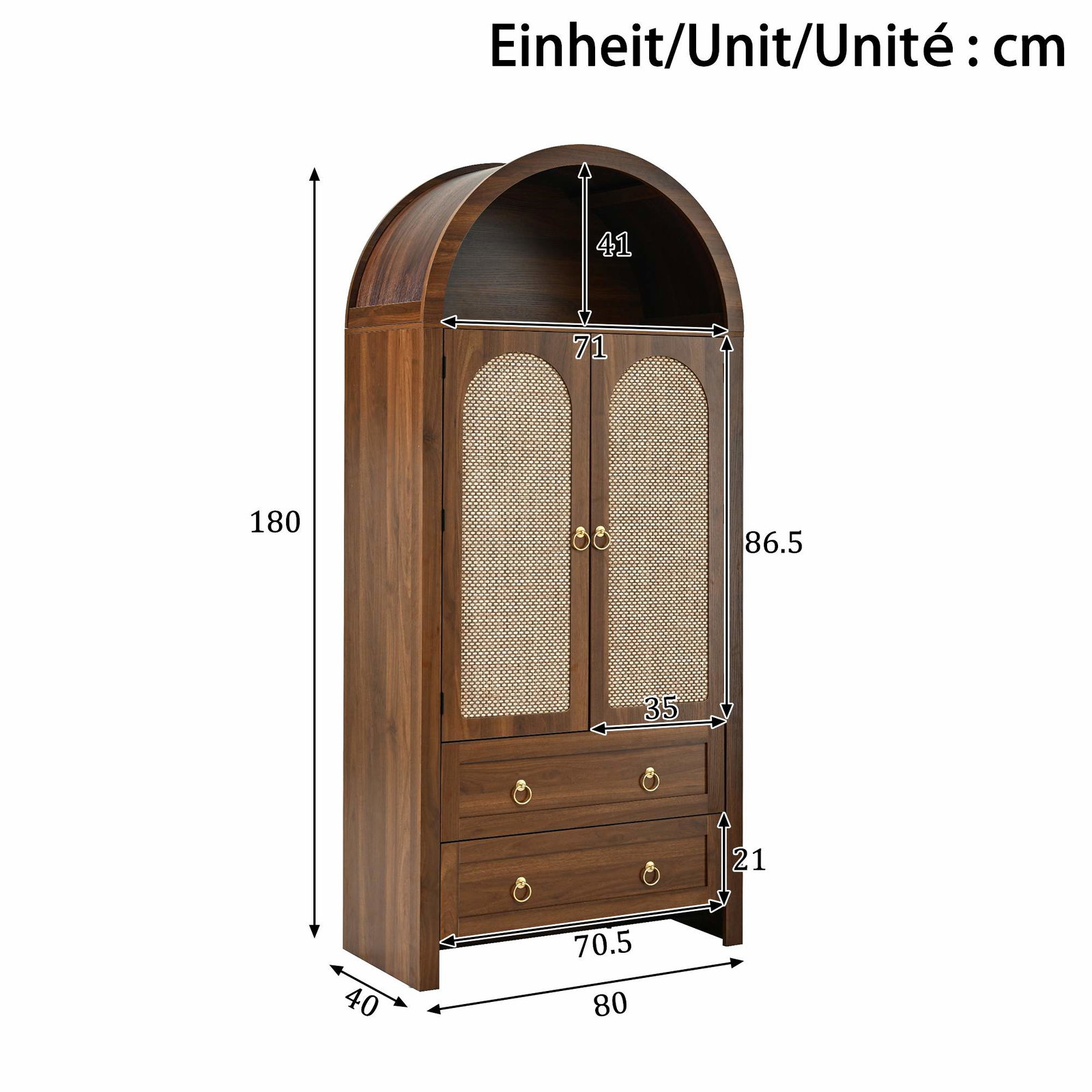 Rattan skænk med dobbelte skuffer – Vintage Charm