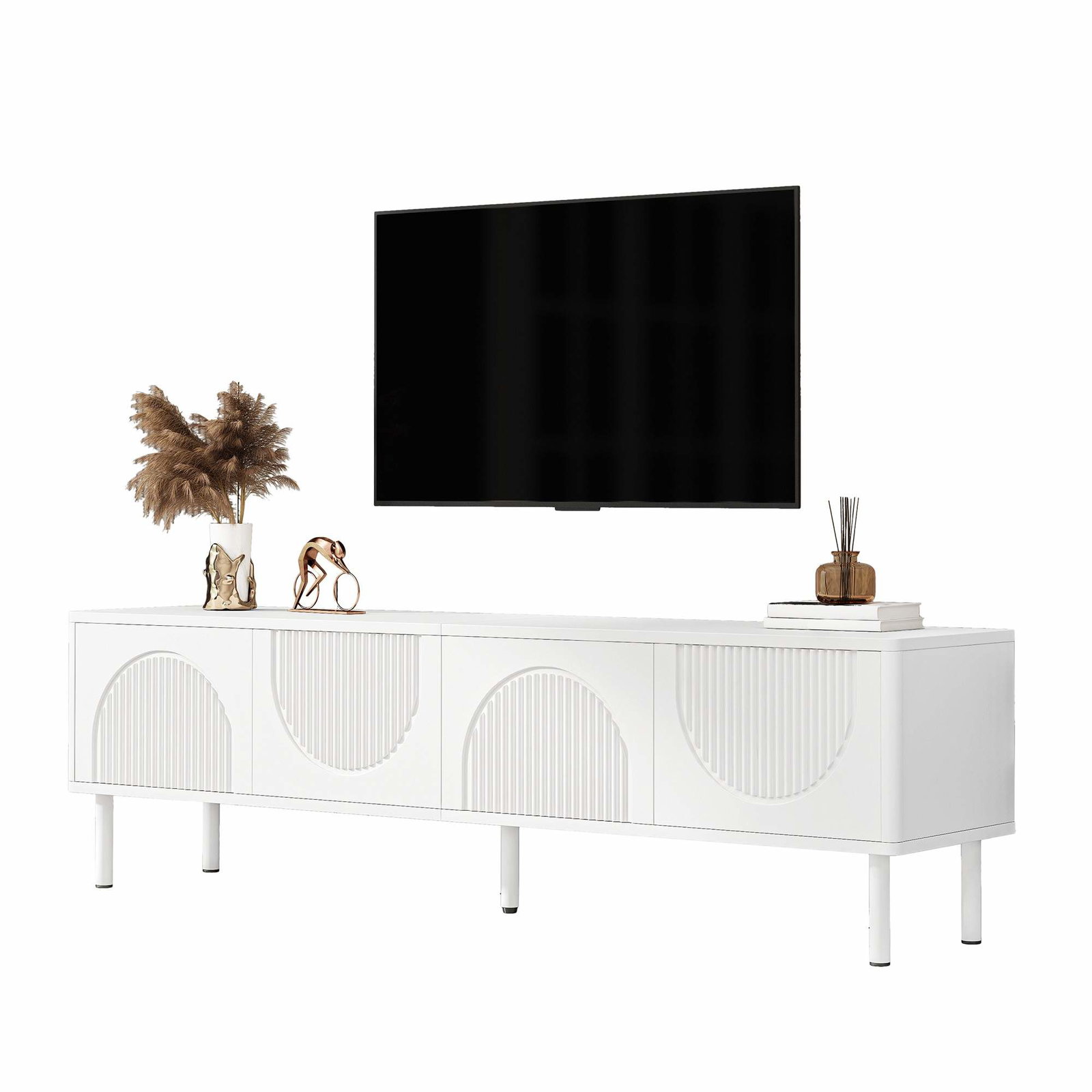 Moderne TV-bord 180 cm med opbevaring og kabelhåndtering
