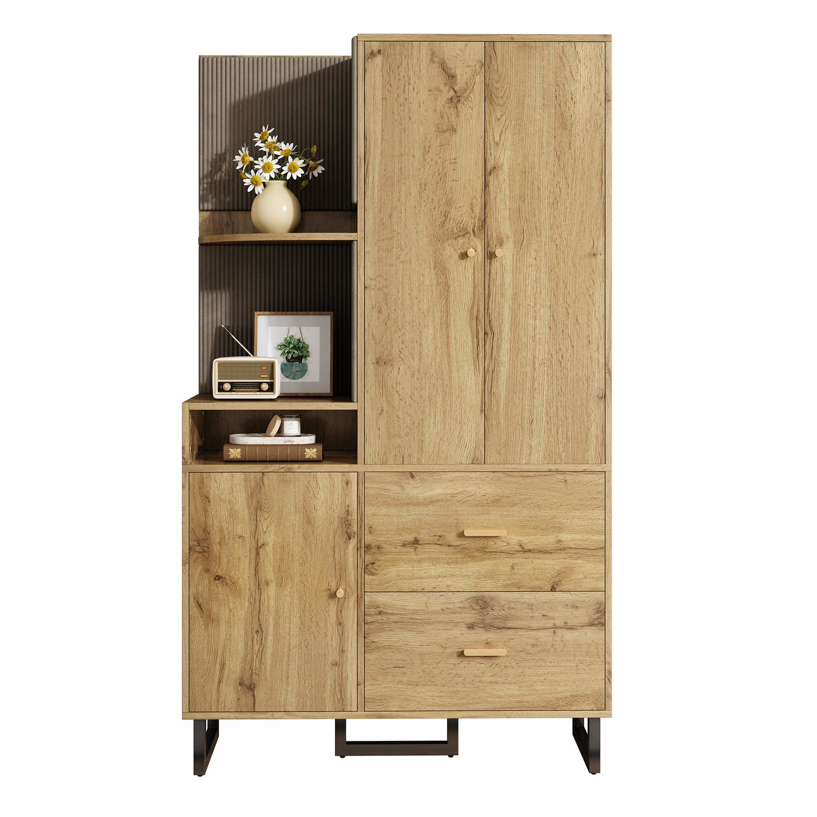 Kompakt garderobe med bløde paneler – MDF, 110x186x38 cm