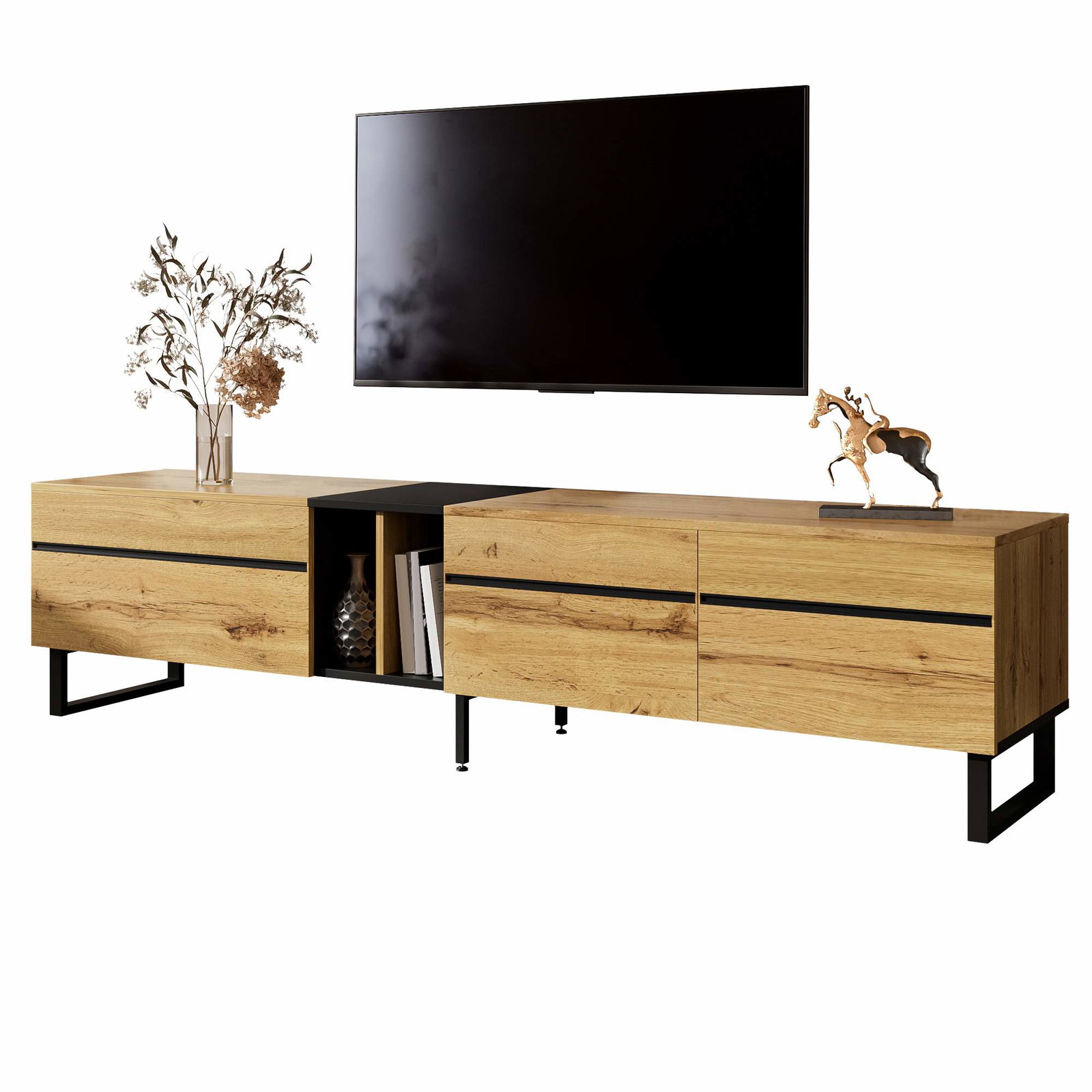 Moderne TV-bord 180 cm – Opbevaring med døre og hylder