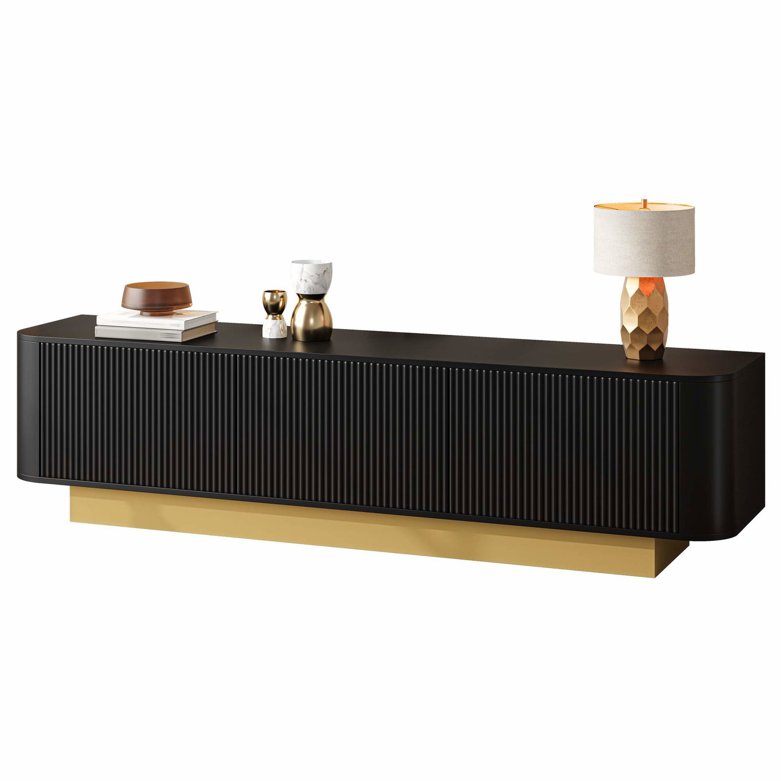 Moderne TV-bord med opbevaring – 170 cm, kabelhåndtering