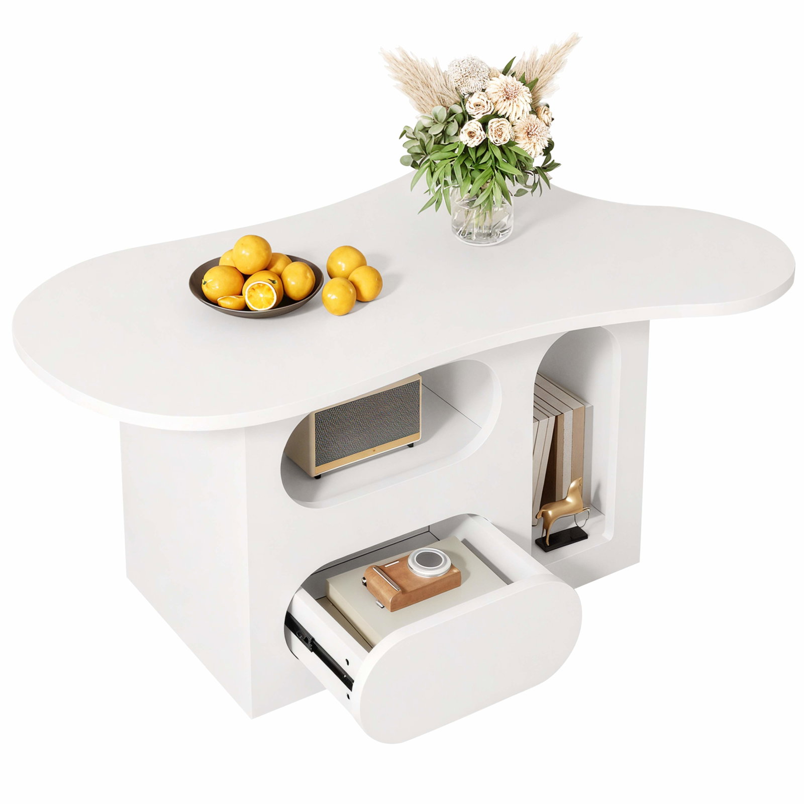 Skyformet sofabord med skuffer – 97x45x43,5 cm