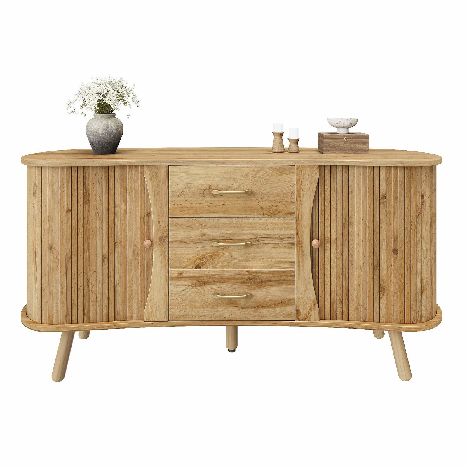 Ærteformet skænk – justerbare hylder, moderne stil