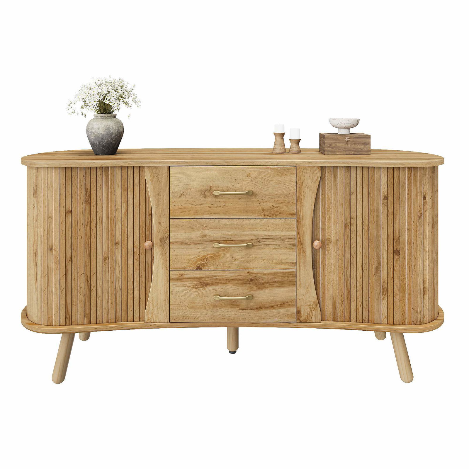 Ærteformet skænk – justerbare hylder, moderne stil