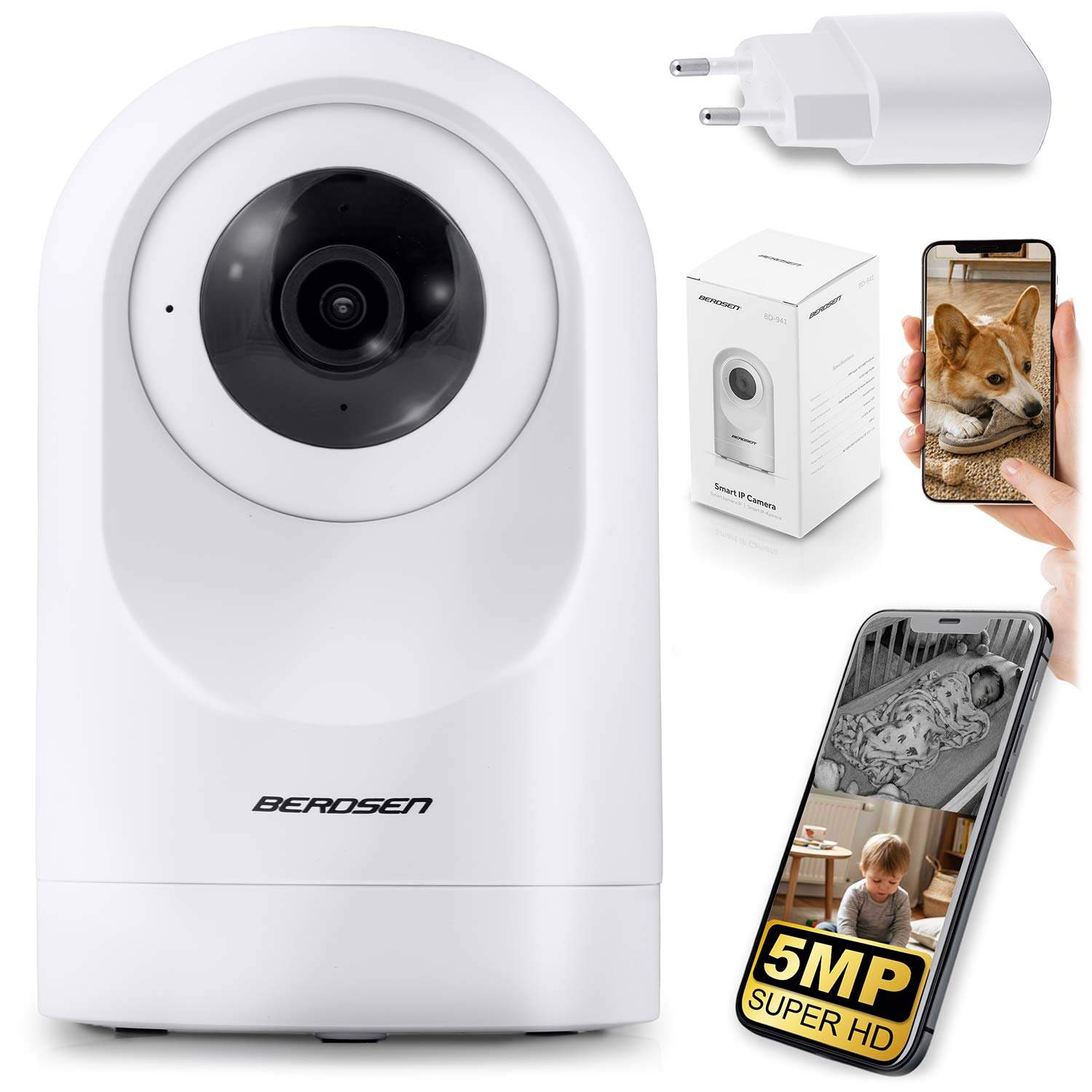 5MP WiFi IP-kamera – Nattesyn, bevægelsesdetektion