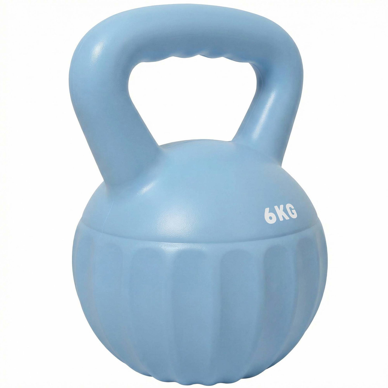 6 kg Kettlebell – Sandfyldt, Skridsikkert greb, Blå