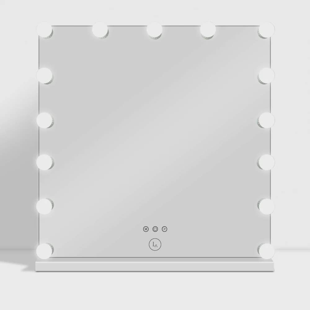 Lux Vanity LV-2669: 15 dæmpbare LED-pærer Firkantet Hollywood-spejl - 100 x 100 cm