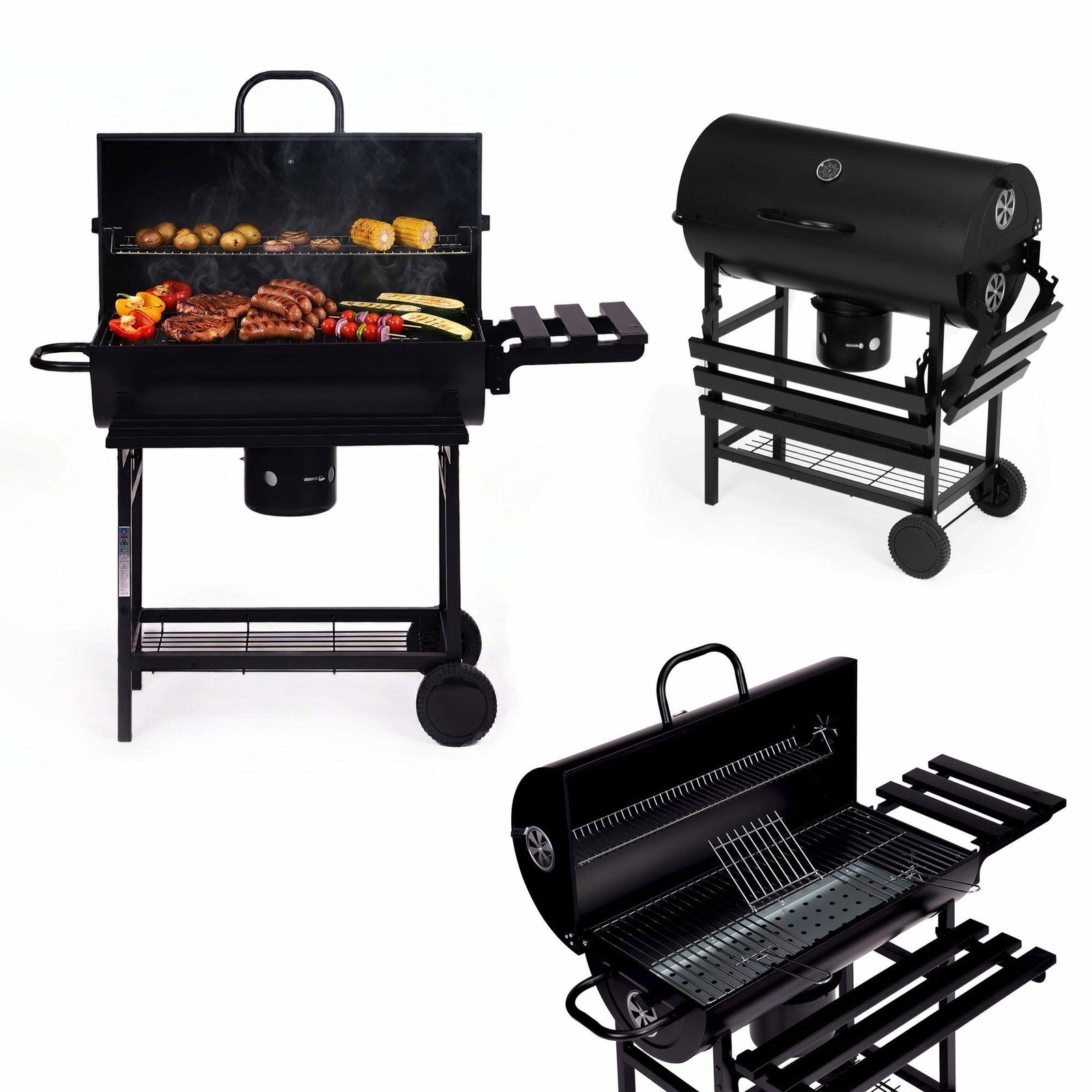 Kulgrill til haven med termometer og askeopsamler