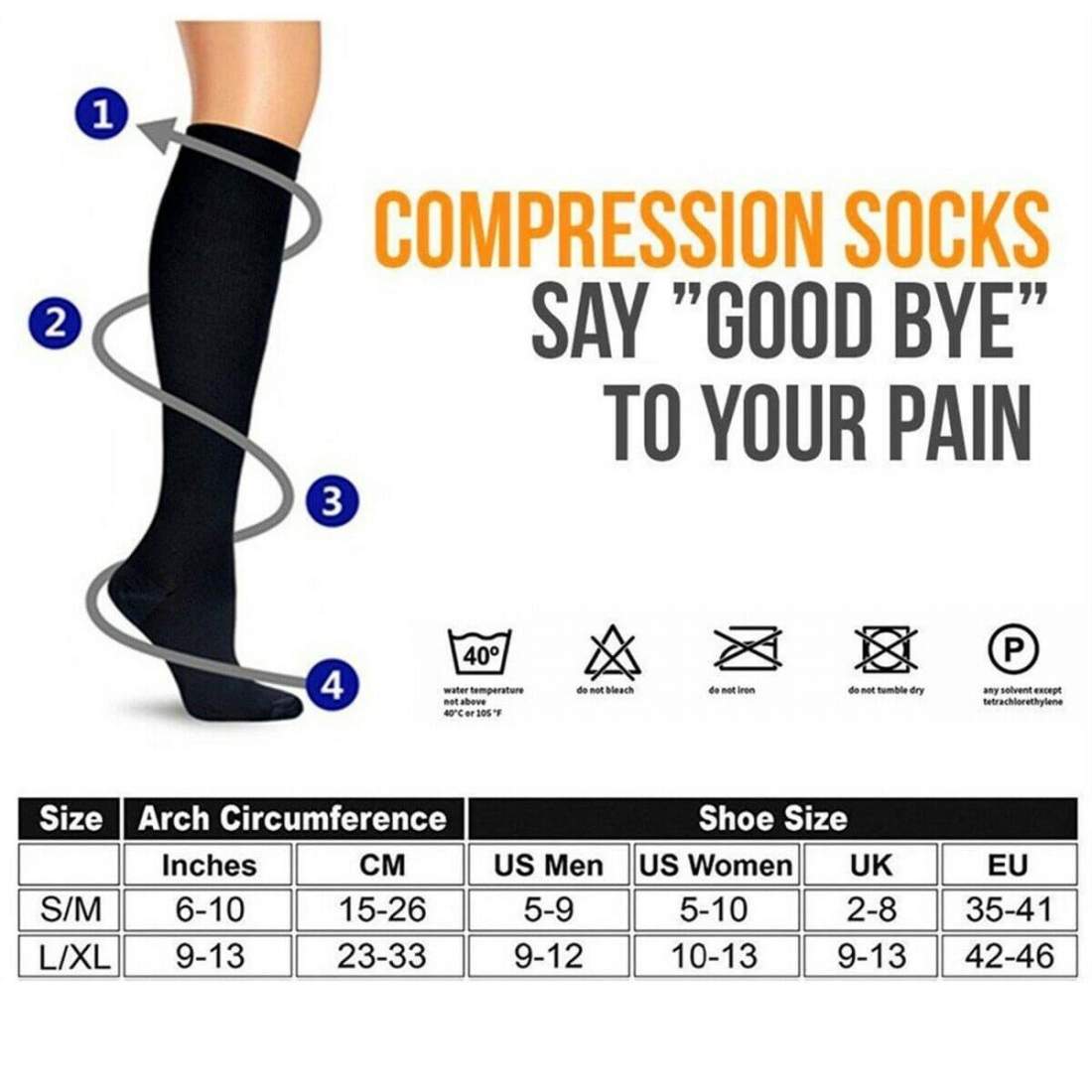 Comfortable Compression Socks Black eStore