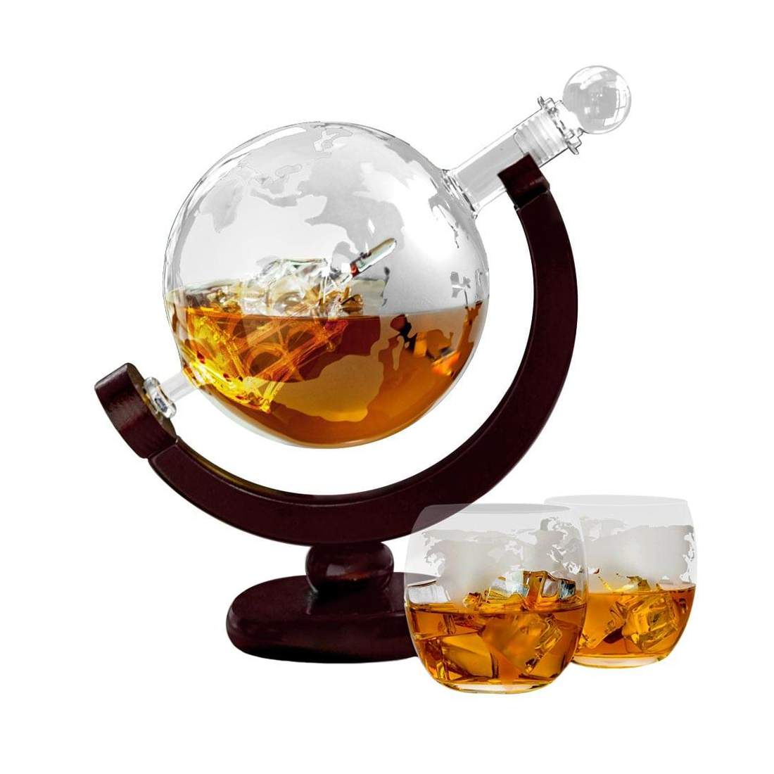 Rund Karaff med Skepp - Två Glas | Hem & Hobby - Hem & Hushåll - Kök - Servering | Pryloteket