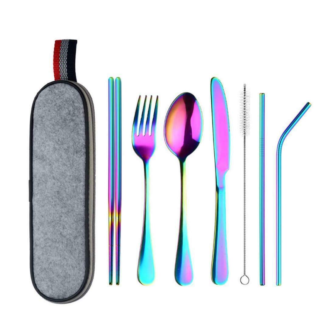 Resebestick, 8 Delar - Regnbåge | Hem & Hobby - Hem & Hushåll - Kök - Servering - Bestick | Pryloteket