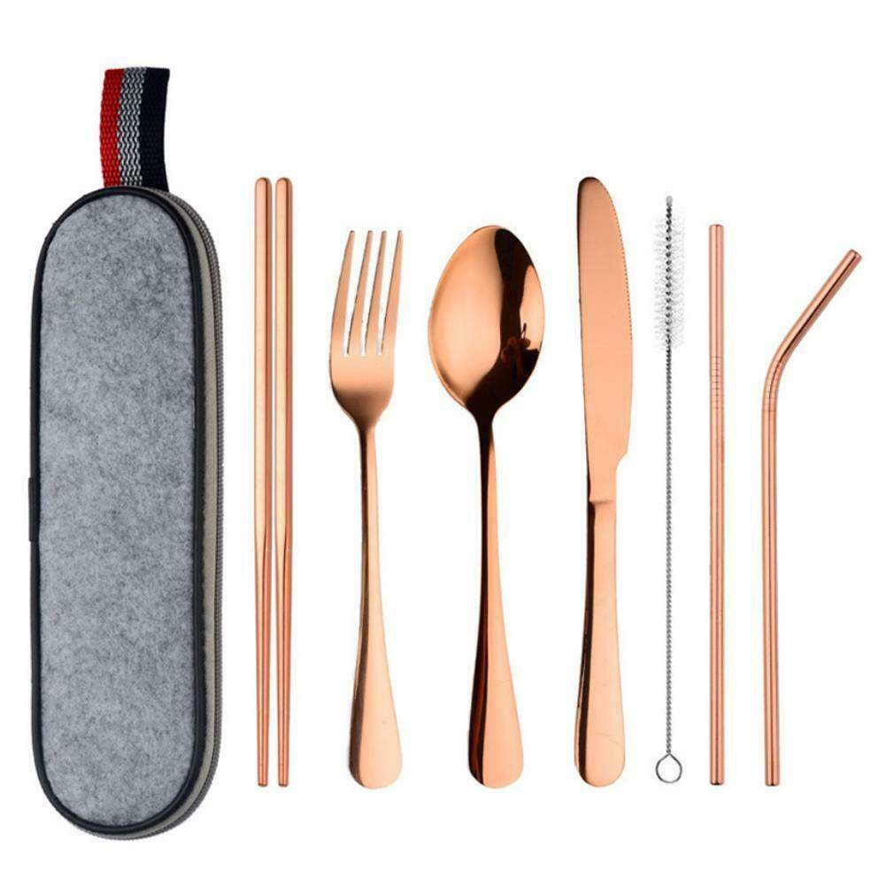 Rejsebestik, 8 Dele - Roséguld