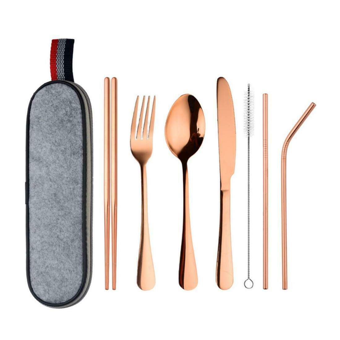 Resebestick, 8 Delar - Roséguld | Hem & Hobby - Hem & Hushåll - Kök - Servering - Bestick | Pryloteket