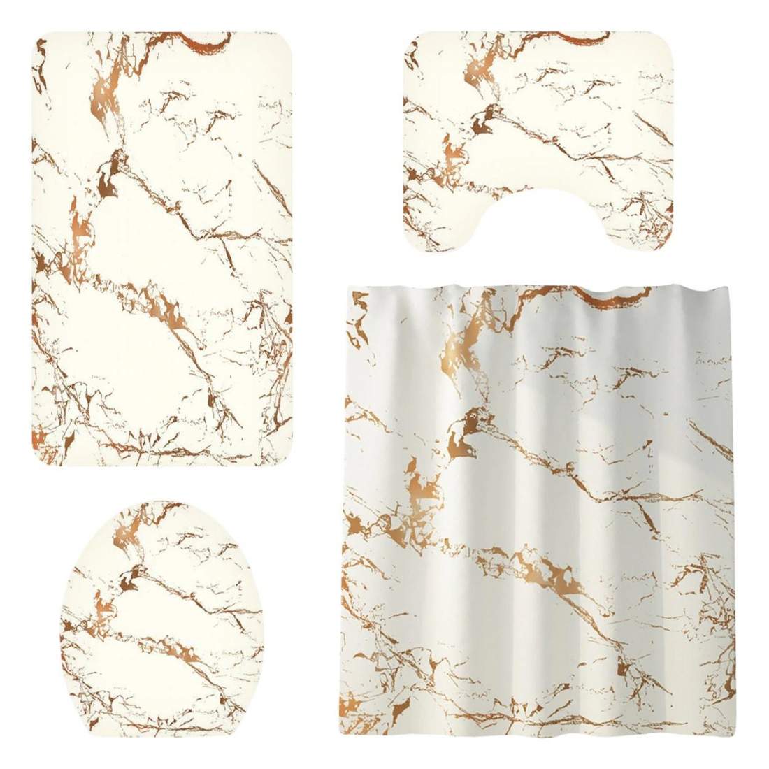 4x Textilier till Badrumsinredning - Beige | Hem & Hobby - Hem & Hushåll - Badrum - Övrigt | Pryloteket