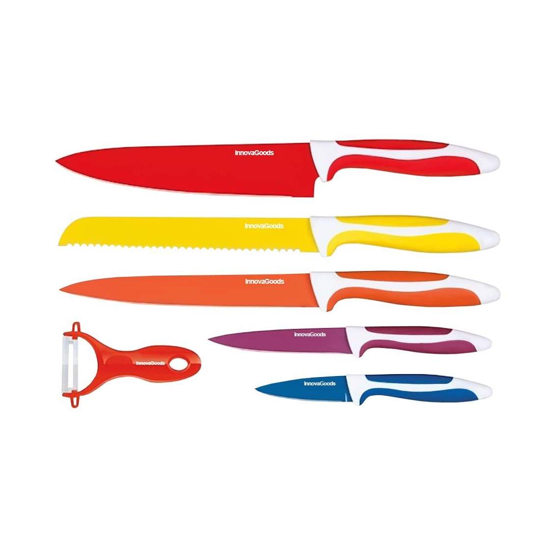 Knivset med Potatisskalare - Färg | Hem & Hobby - Hem & Hushåll - Kök - Köksredskap - Knivar & Knivtillbehör - Knivset | Pryloteket