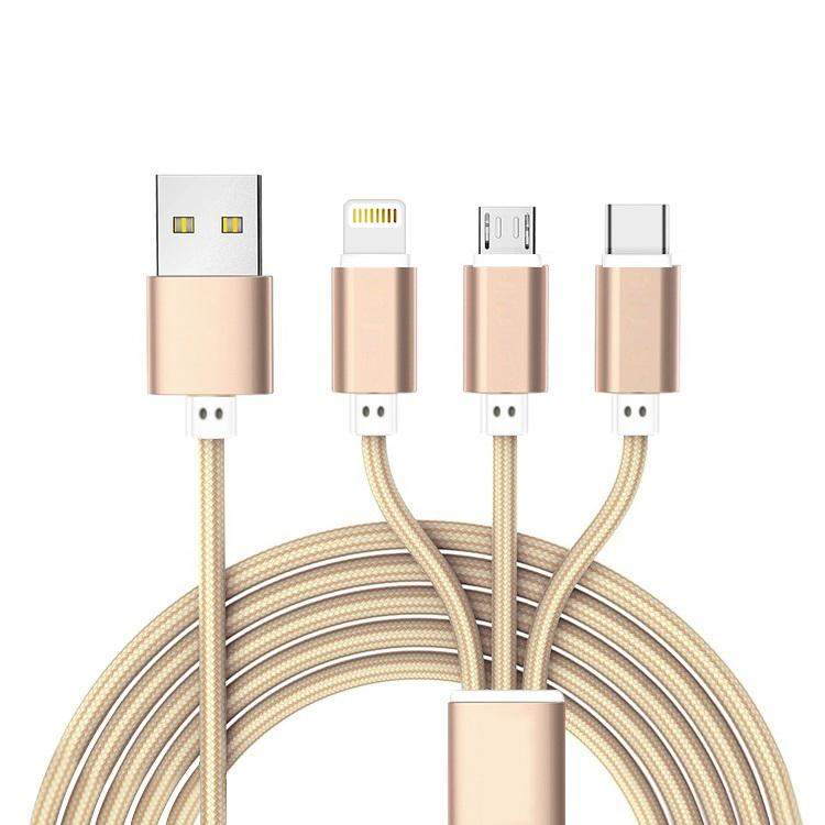 Latauskaapeli 3 in 1 - Kulta