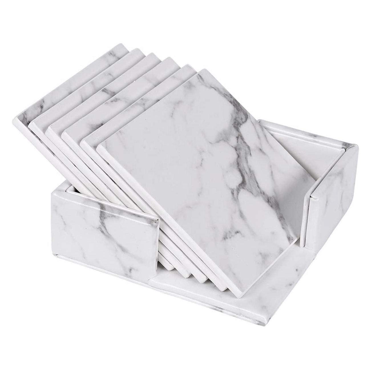 6x Coasters med Holder - Firkant