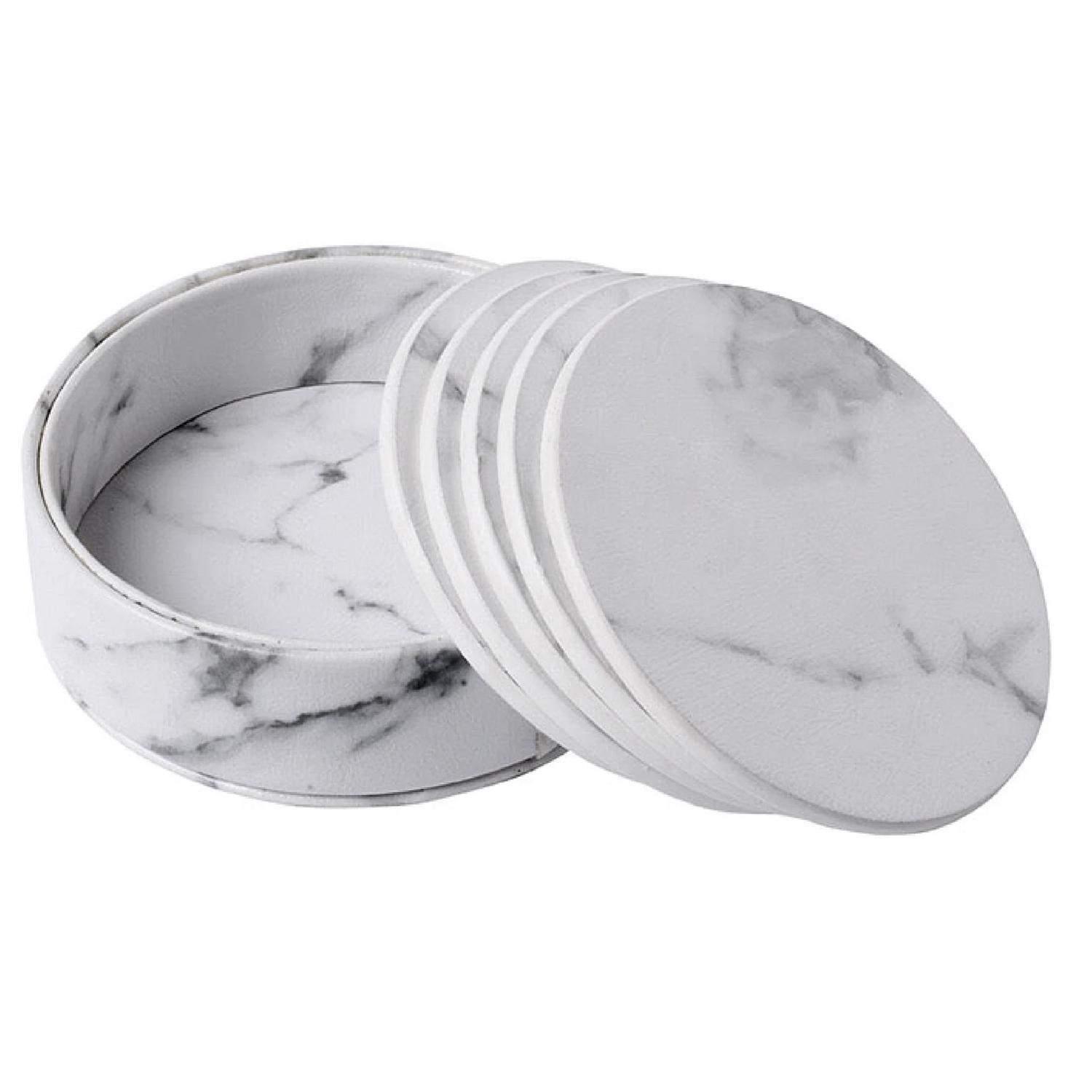 6x Coasters med Holder - Rund