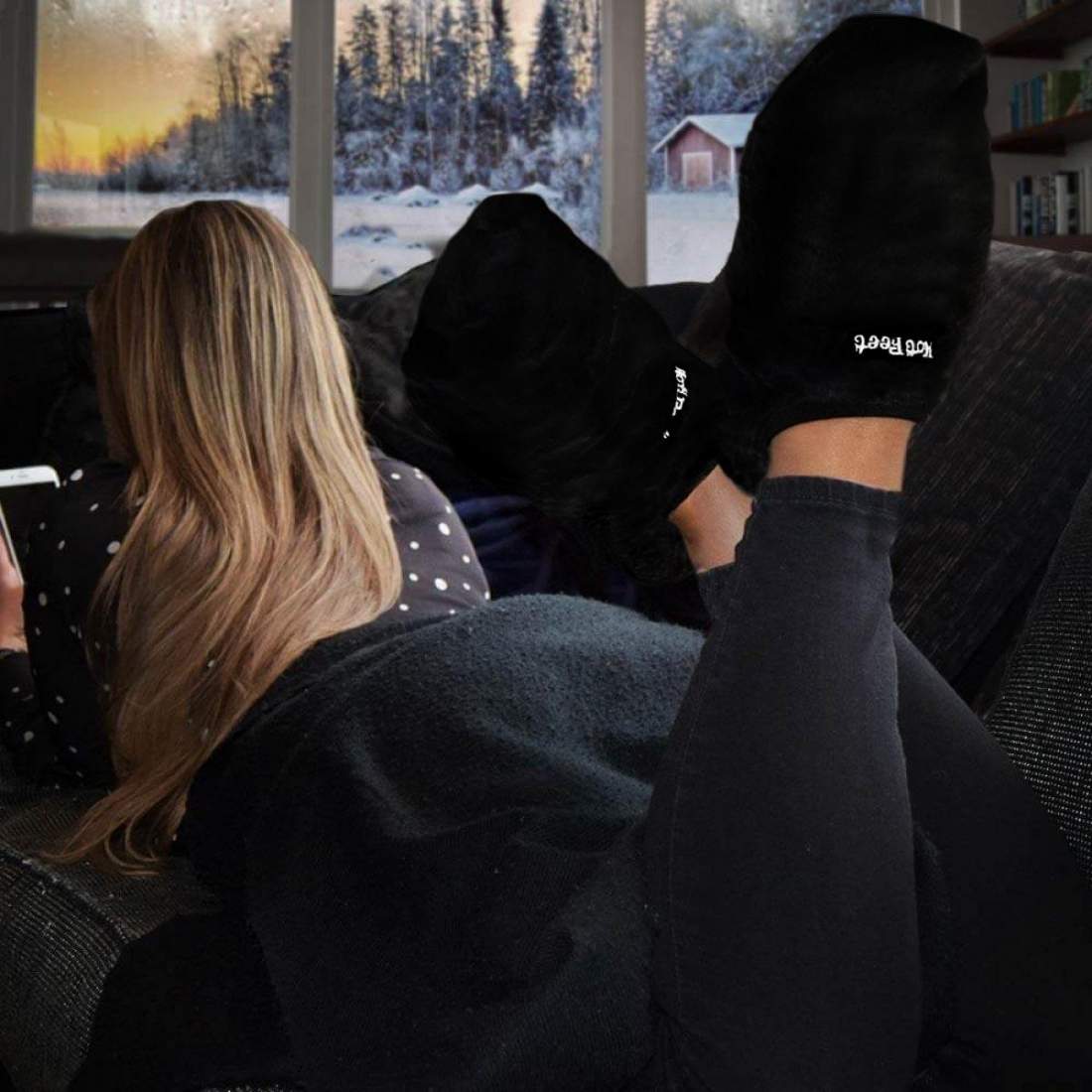 Hot Feet, Värmetofflor - Svart