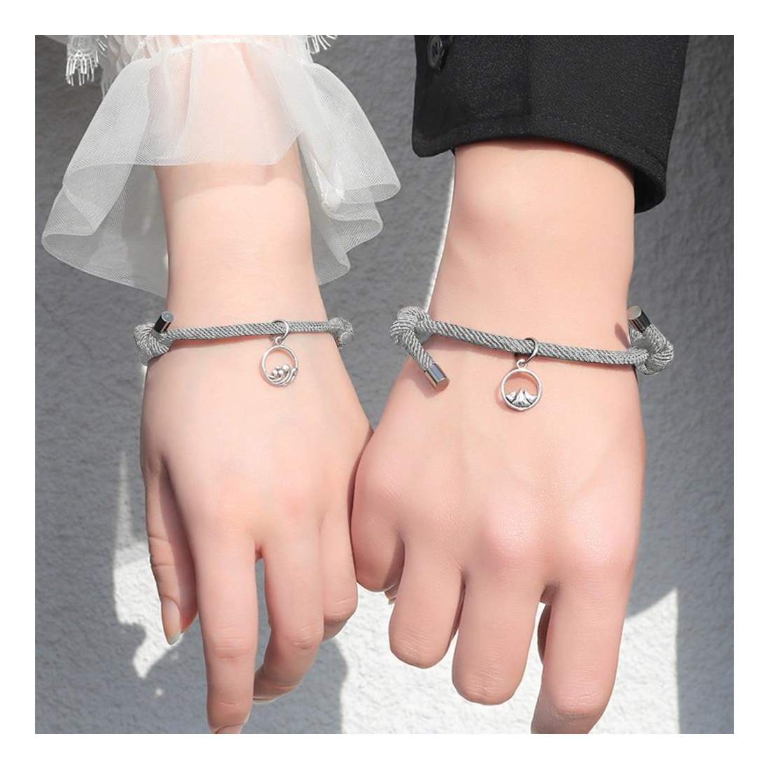 Pararmband med Magnet - Grå | Mode & Accessoarer - Smycken, Smyckesset & Tillbehör - Armband | Pryloteket
