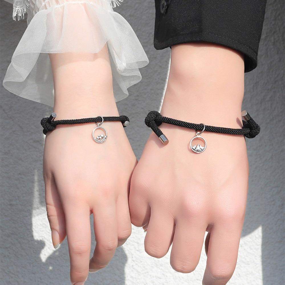 Pararmbånd med Magnet - Sort