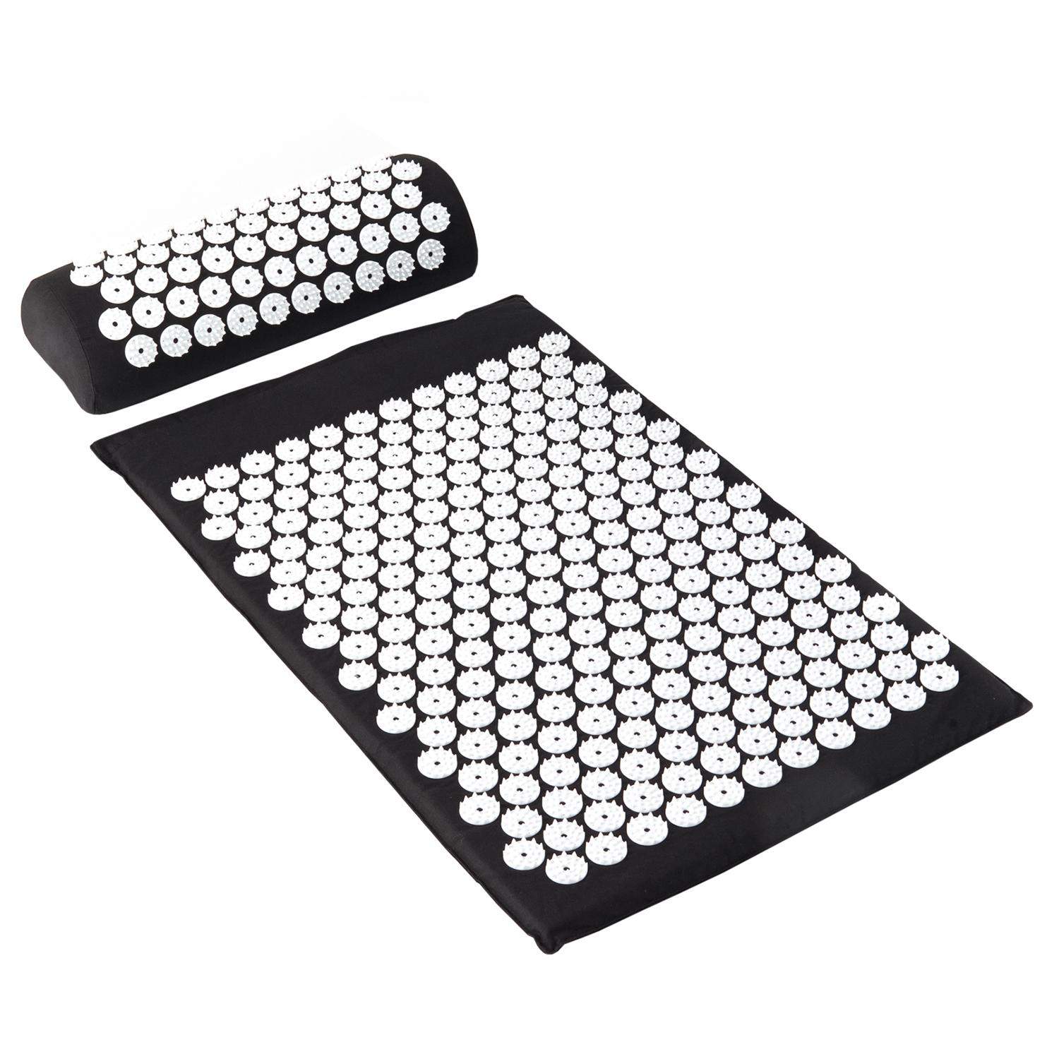 Acupressure Mat and Acupressure Pillow Black eStore