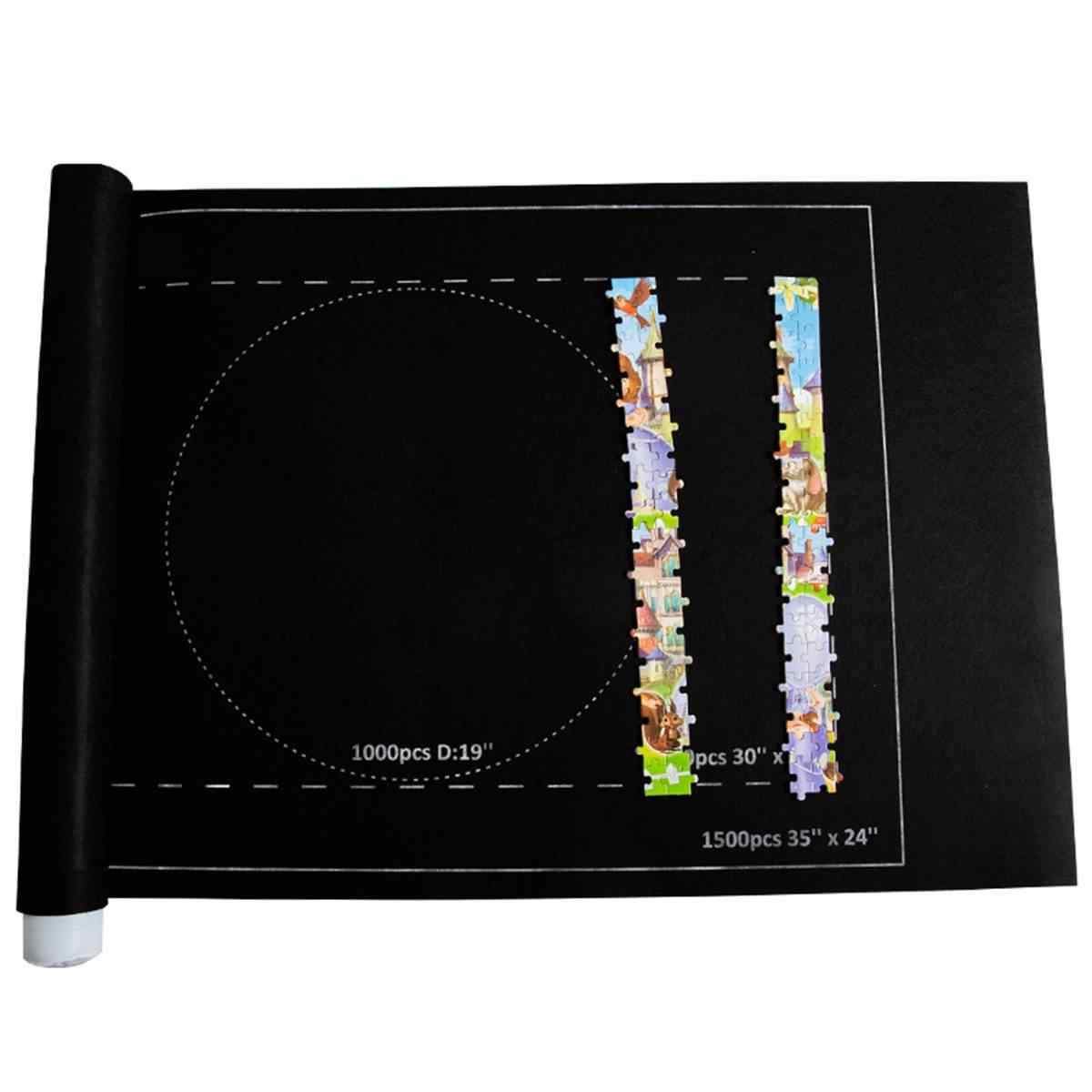 Puslespilsmåtte i Filt - Sort