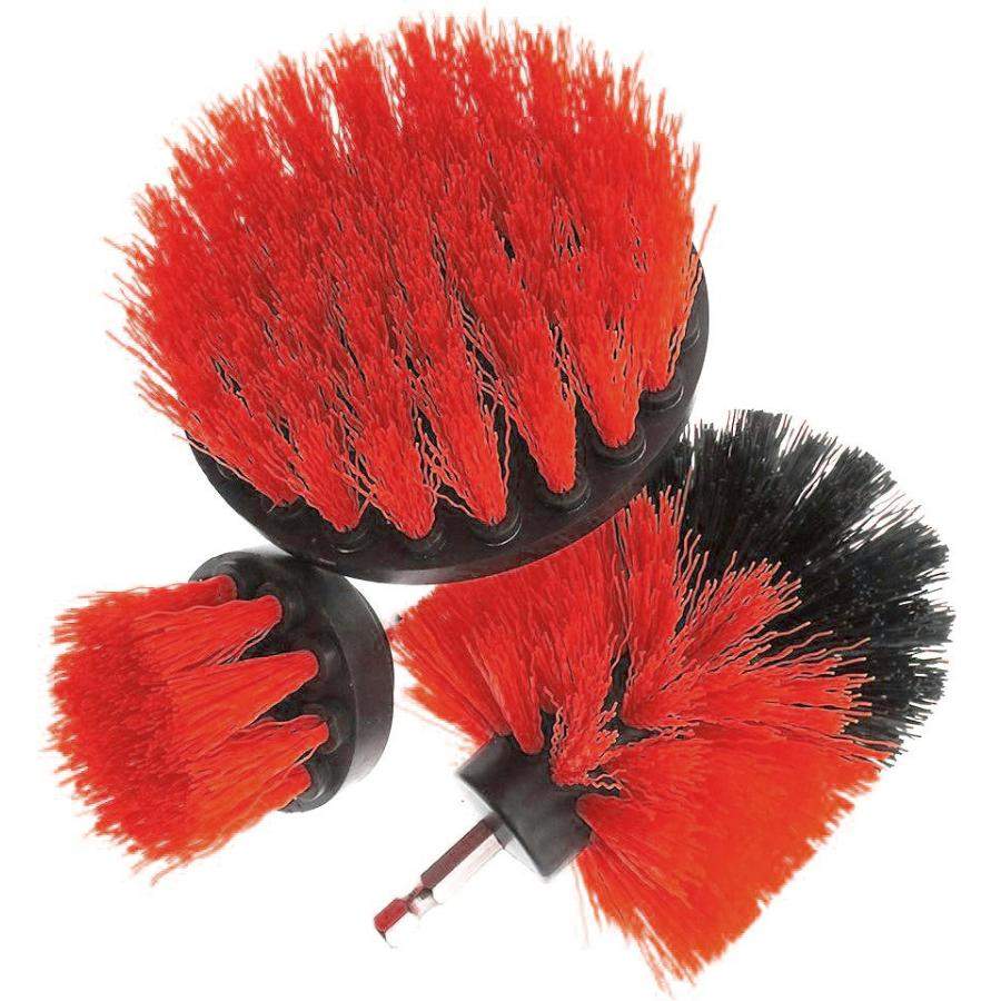 3x Rengøringsbørster til Boremaskiner - Rød