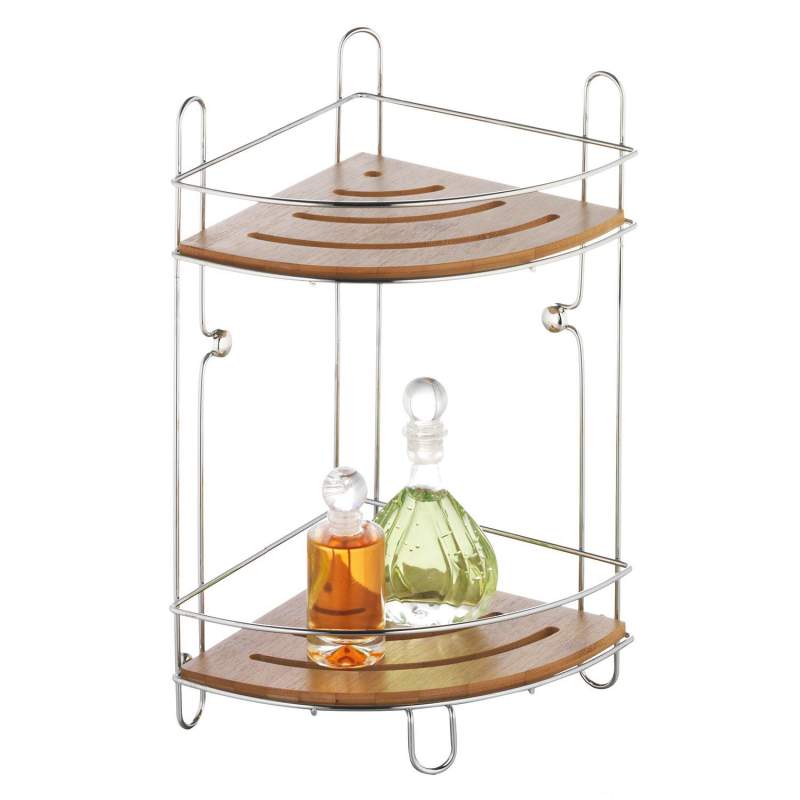 Bathroom Storage Corner Shelf in Bamboo eStore
