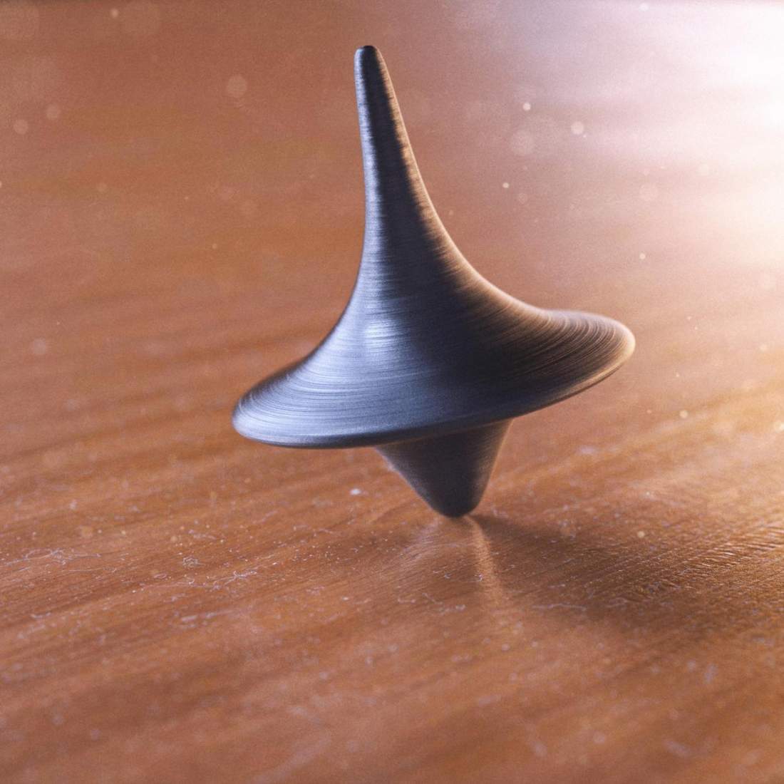 Spinning Top and Dice in Metal Box Inception