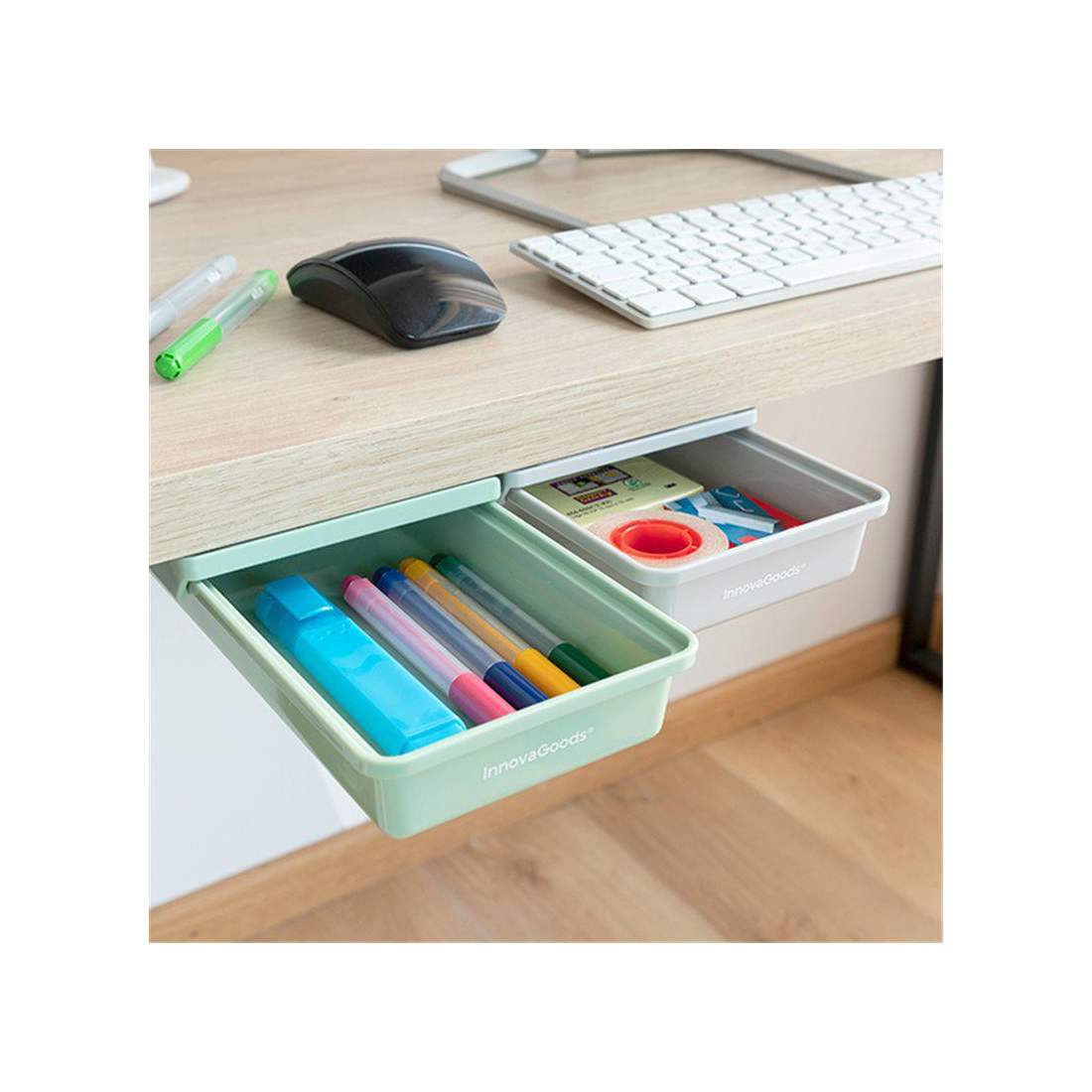 2x Självhäftande Skrivbordslådor | Hem & Hobby - Hem & Hushåll - Förvaring & Organisering | Pryloteket