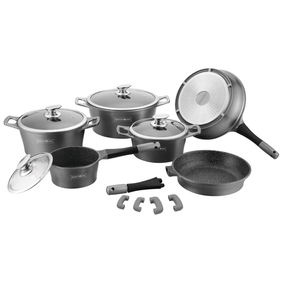 Set med Kokkärl, 6 Kokkärl - Grå