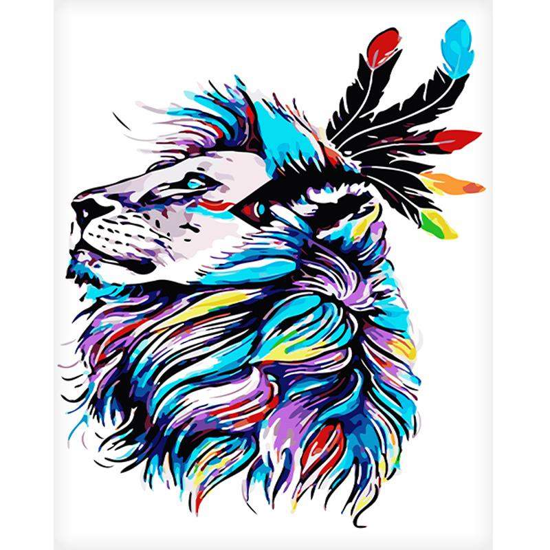 Lærredsplakat, Løve - 60 x 75 cm