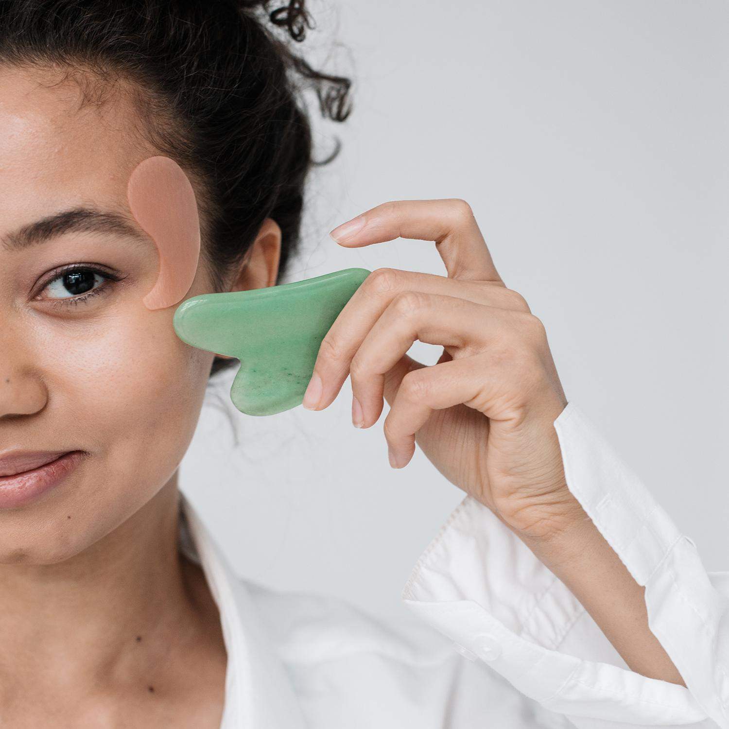 Gua Sha -kasvohierontakivi - Vihreä