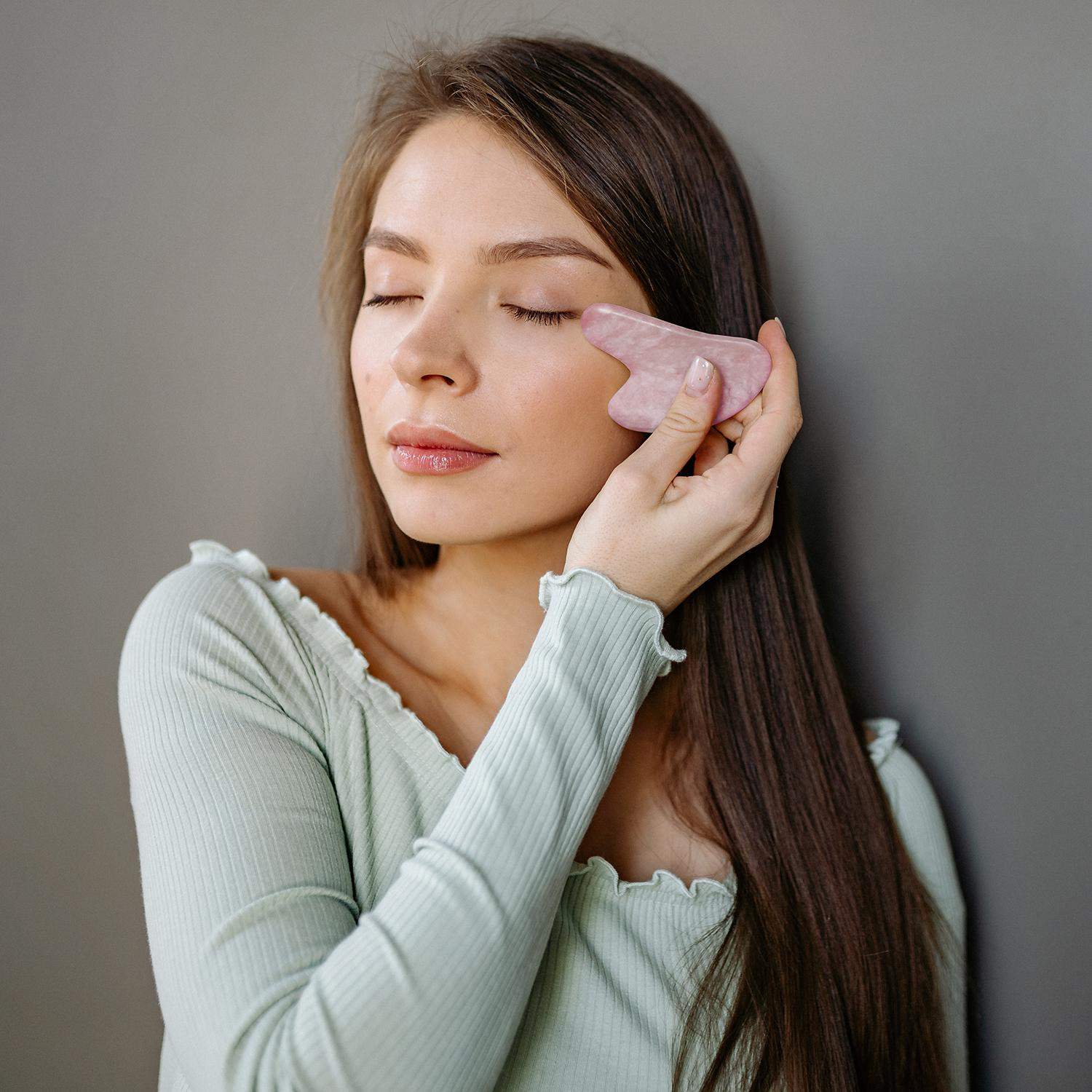 Gua Sha-Sten til Ansigtsmassage - Lyserød