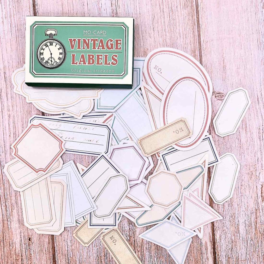 60x Klisteretiketter i Ask, Vintage - Nr. 4 | Hem & Hobby - Övrigt | Pryloteket