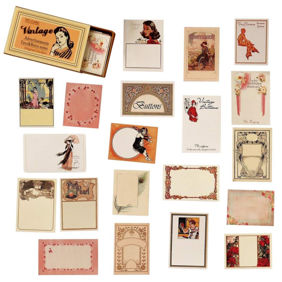 60x Klisteretiketter i Ask, Vintage - Nr. 1 | Hem & Hobby - Övrigt | Pryloteket