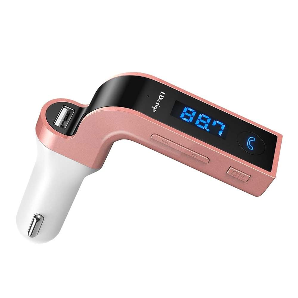 FM-lähetin Bluetooth Yhteydellä 4-in-1, Vaaleanpunainen