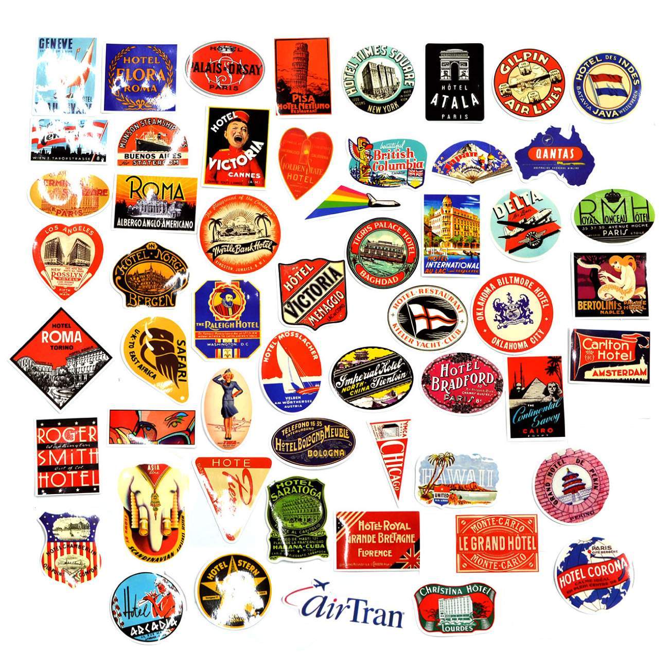 Pakke med Klistermærker - Rejser