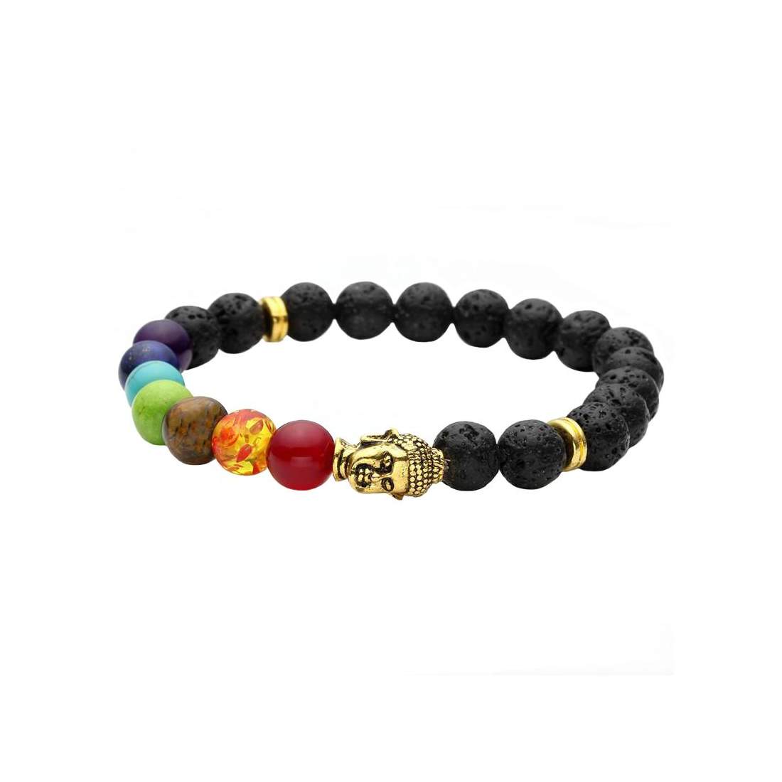Chakraarmband med Buddhadetalj - Svart | Mode & Accessoarer - Smycken, Smyckesset & Tillbehör - Armband | Pryloteket