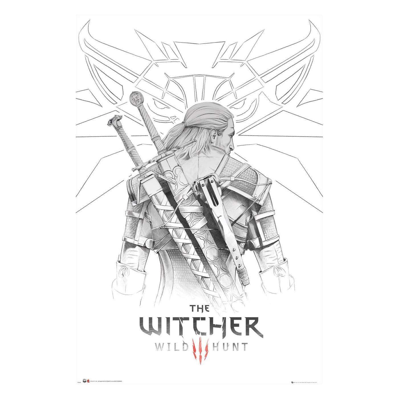 The Witcher 3, Maxi Plakat - Geralt Sketch