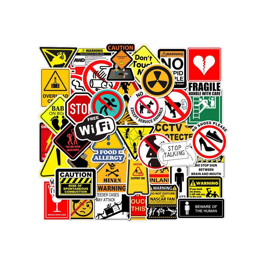 Pack med Klistermärken - Warning Signs | Leksaker & Spel - Leksaker - Rittillbehör & Pyssel - Klistermärken | Pryloteket