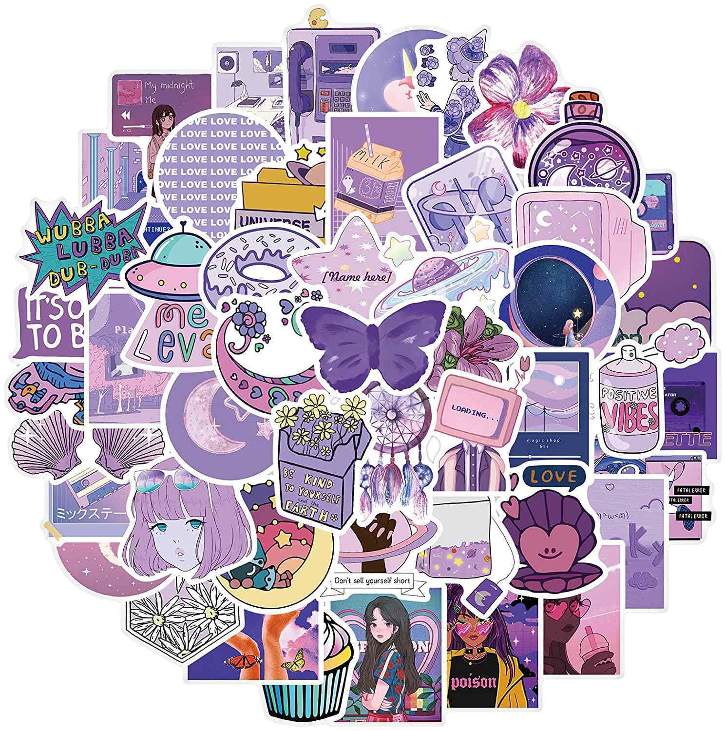 Pakke med Klistermærker - Lilla