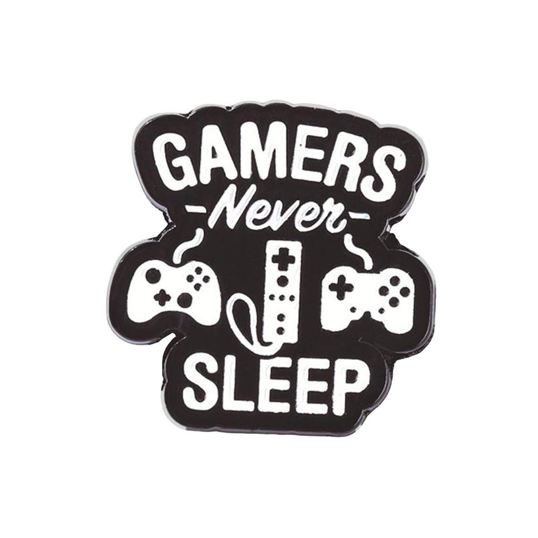 Brosch, Metall - Gamers Never Sleep | Mode & Accessoarer - Accessoarer - Nyckelringar & Nålar/Pins | Pryloteket