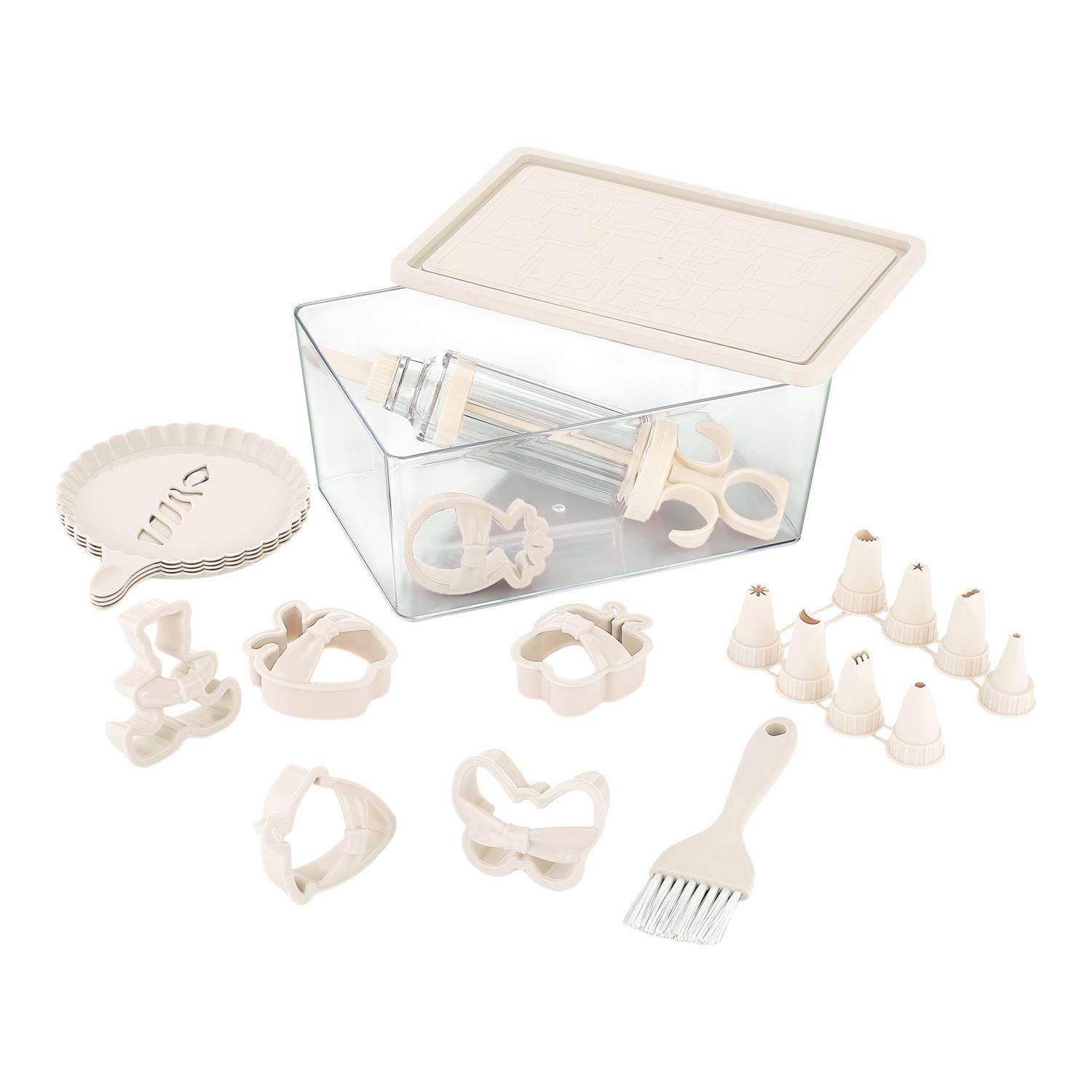 20x Bageredskaber med Opbevaringsboks