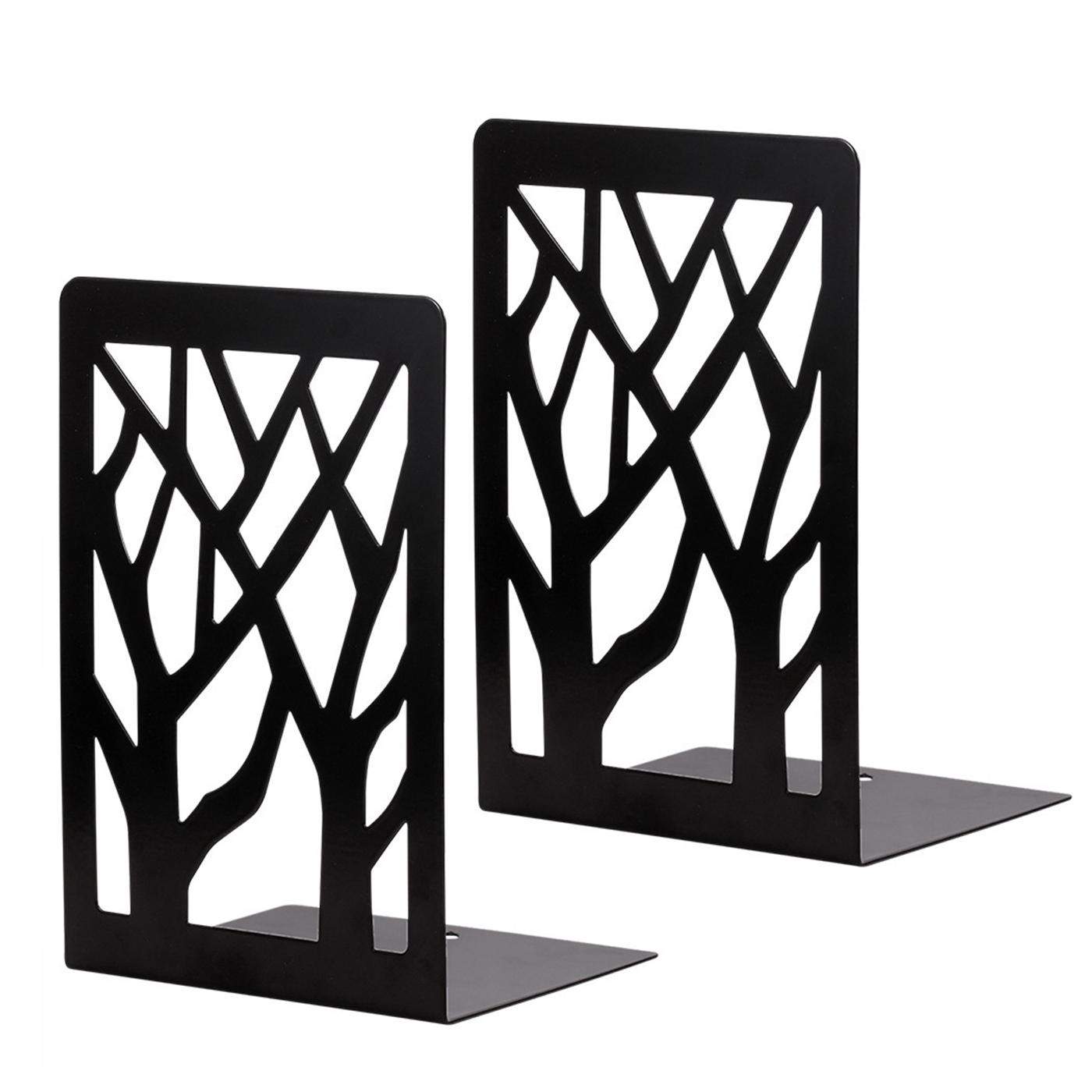 Bogstøtter, Metal - 17 x 12 - Træ